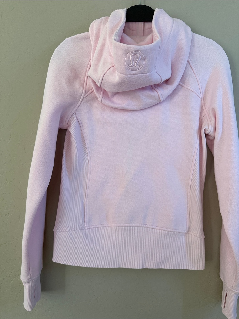 lululemon athletica Scuba Full Zip Hoodie Kangaroo Pockets Light Pink Sz M - Picture 2 of 10